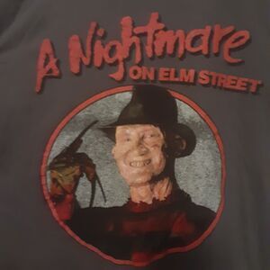 A Nightmare On Elm Street Mens L Gray T Shirt Horror Movie Tee Freddy Krueger